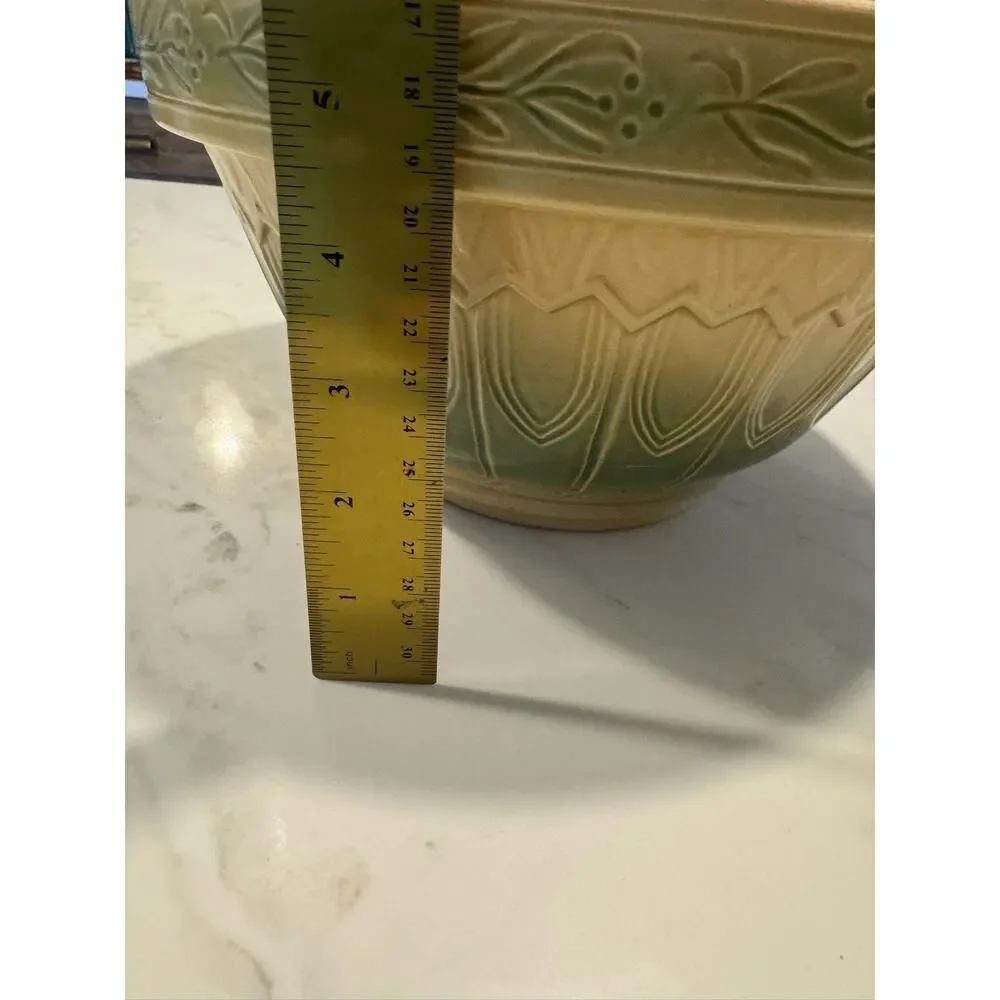 Over and Back Yellow Ware Large Mixing Bowl 10.5